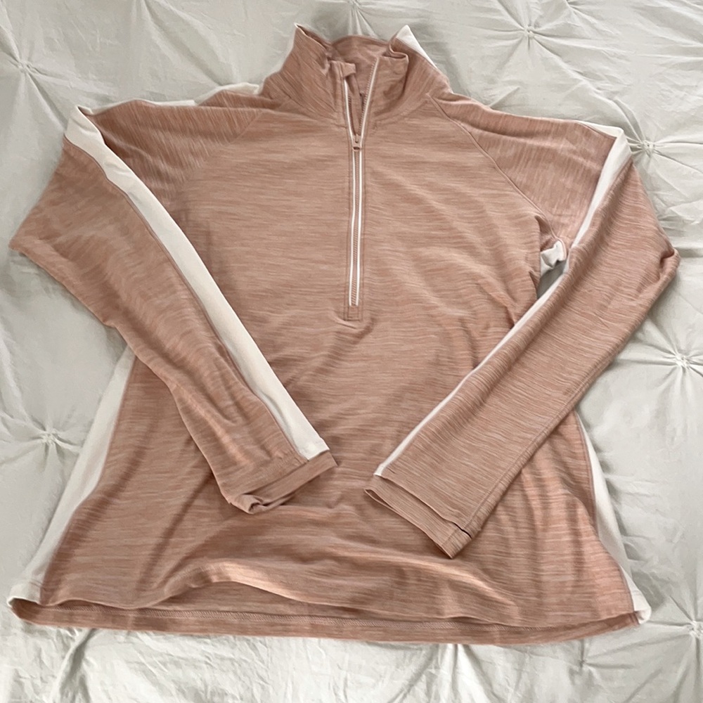 new balance light pink half zip hoodie